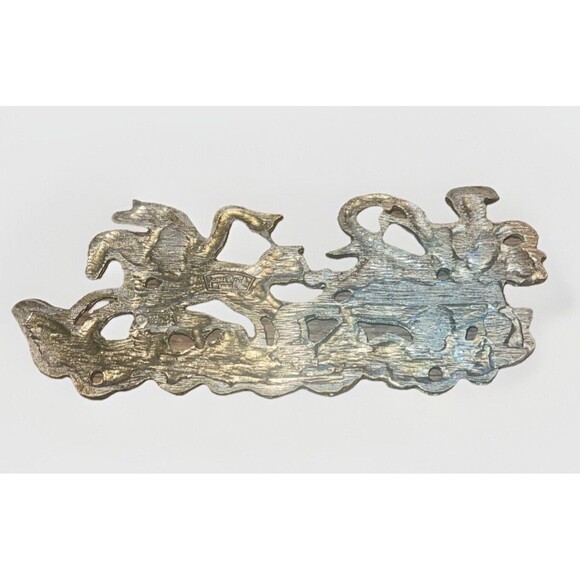 Vintage Signed James Papalia Knight On Chariot 1960s Brass Wall Hanging /Plaque - Picture 2 of 5